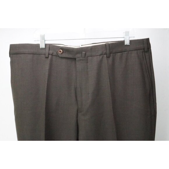 Incotex Brown Woven Stretch High Comfort Wool Dress Pants Trousers 58 EU NEW